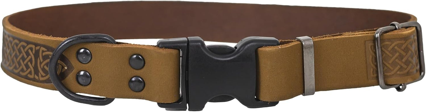 Euro Dog Celtic Viking Leather Collar