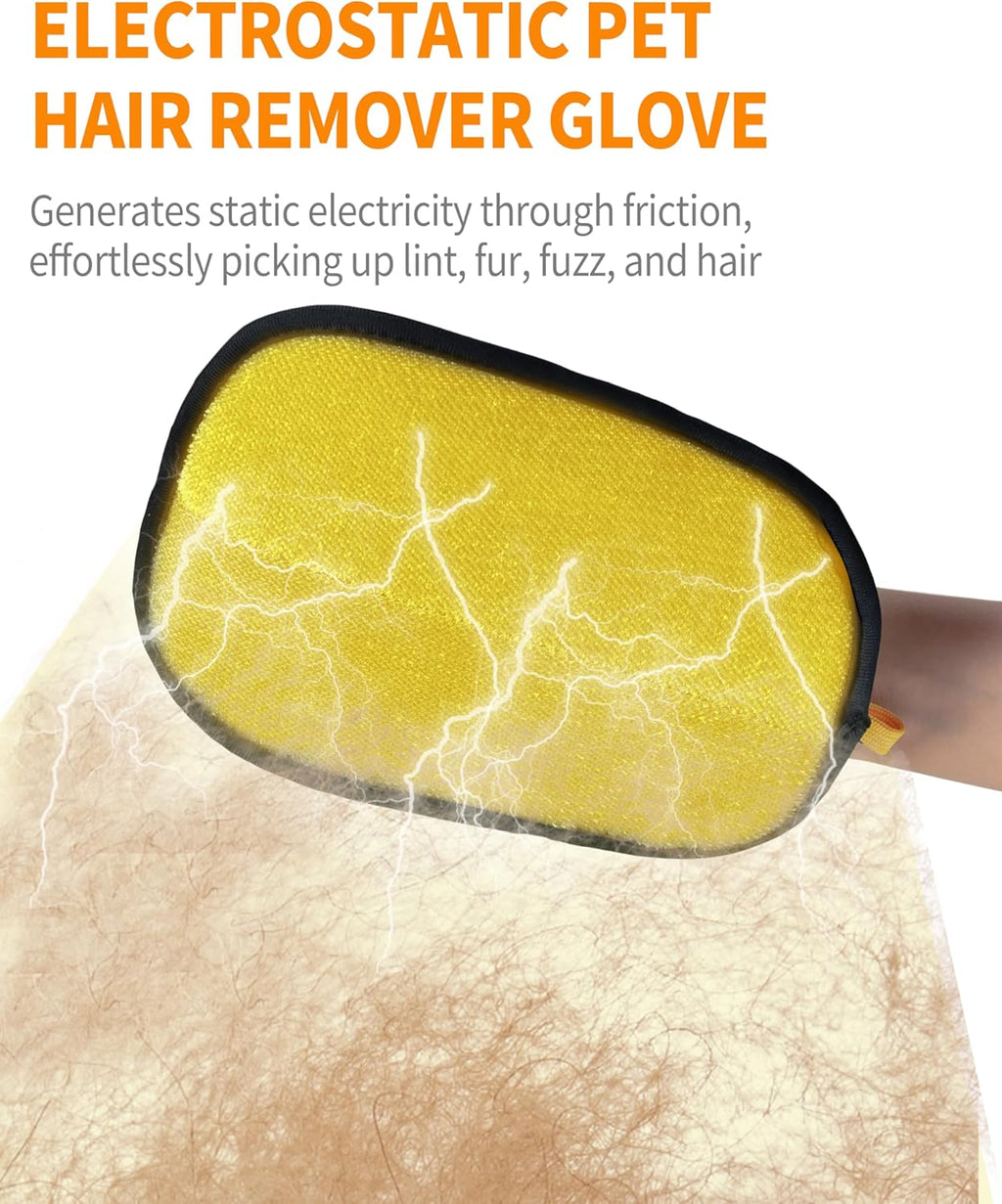 Pet Hair Removal Glove for Dogs & Cats
