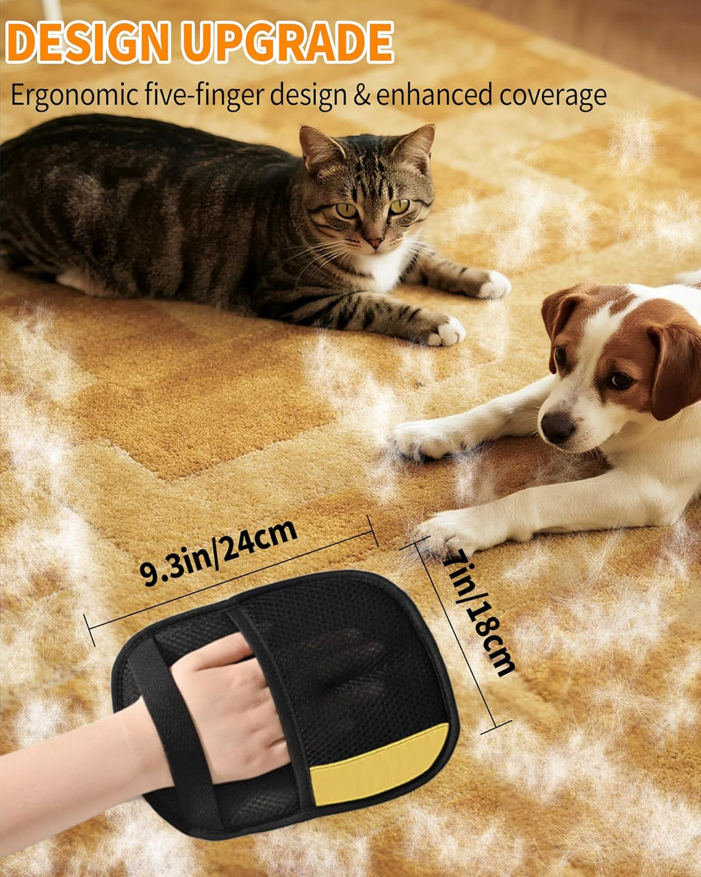 Pet Hair Removal Glove for Dogs & Cats